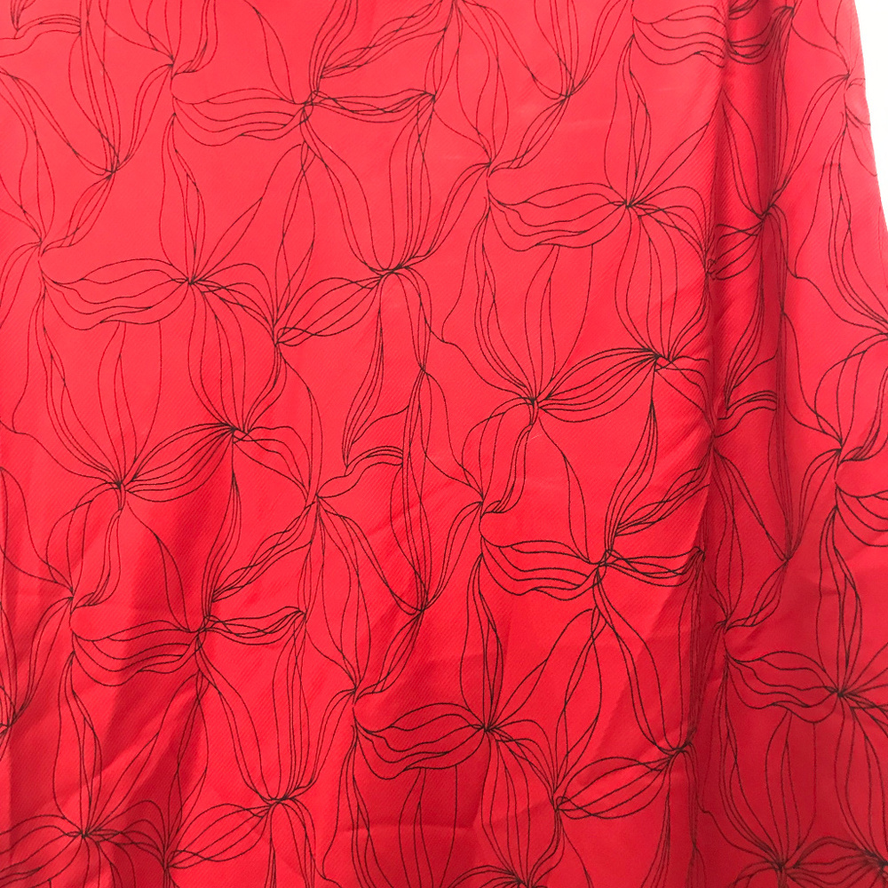 Ann Taylor Loft Red Black Bias Silk Skirt - Picture 2 of 5